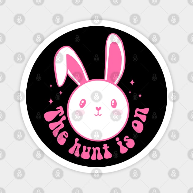 The hunt is on cute easter egg hunt Magnet by Yarafantasyart